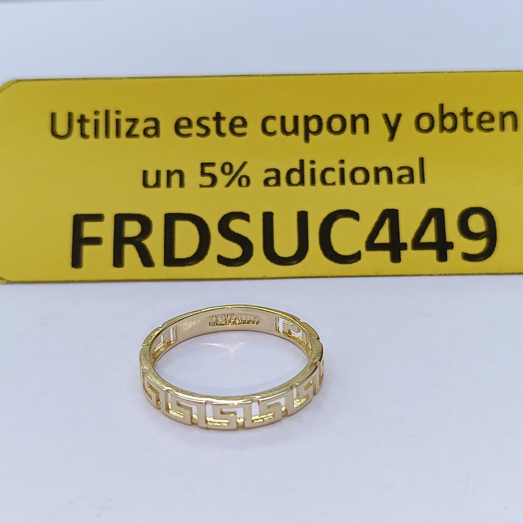 ANILLO ARGOLLA C GRECAS 14K 7 TALLA 1.5 GR (NUEVO)