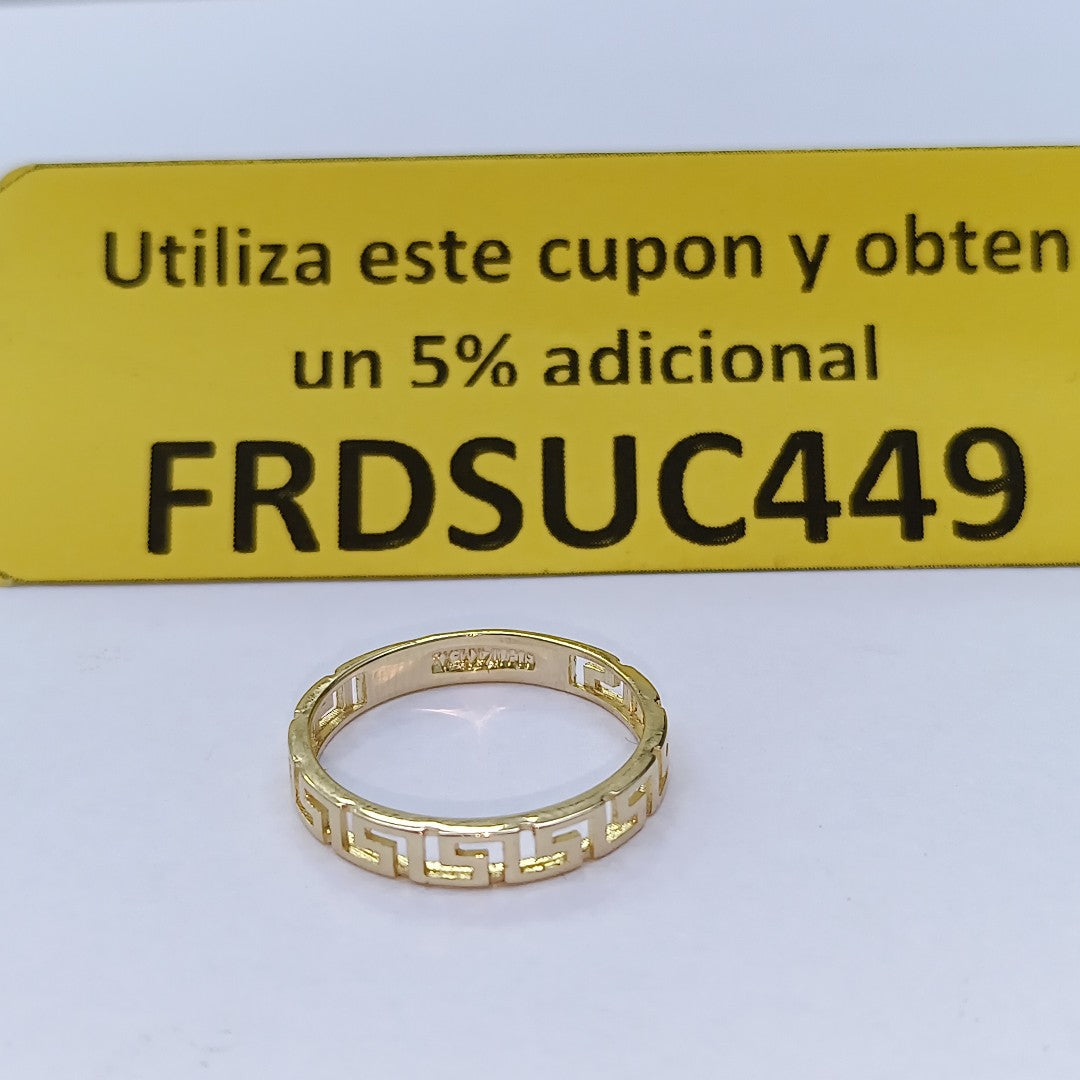 ANILLO ARGOLLA C GRECAS 14K 7 TALLA 1.5 GR (NUEVO)
