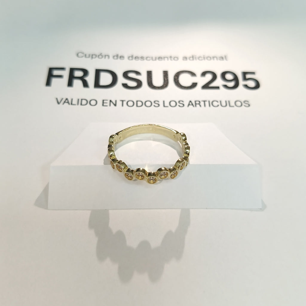 ANILLO ANILLITO C CIRCONIAS 14K 9 TALLA 2.1 GR (NUEVO)