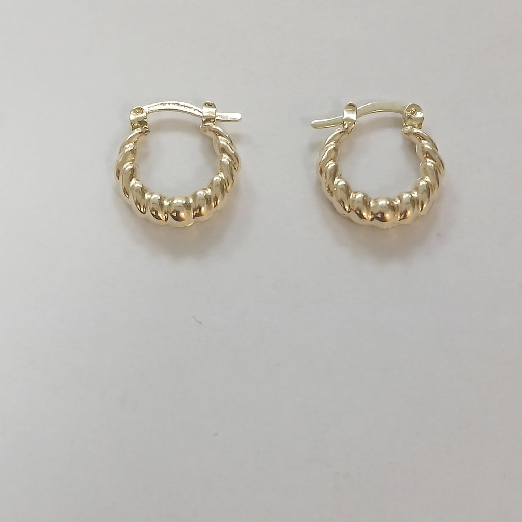 ARETES ARRACADAS TZL HUECAS 14K 1.5 GR (NUEVO)