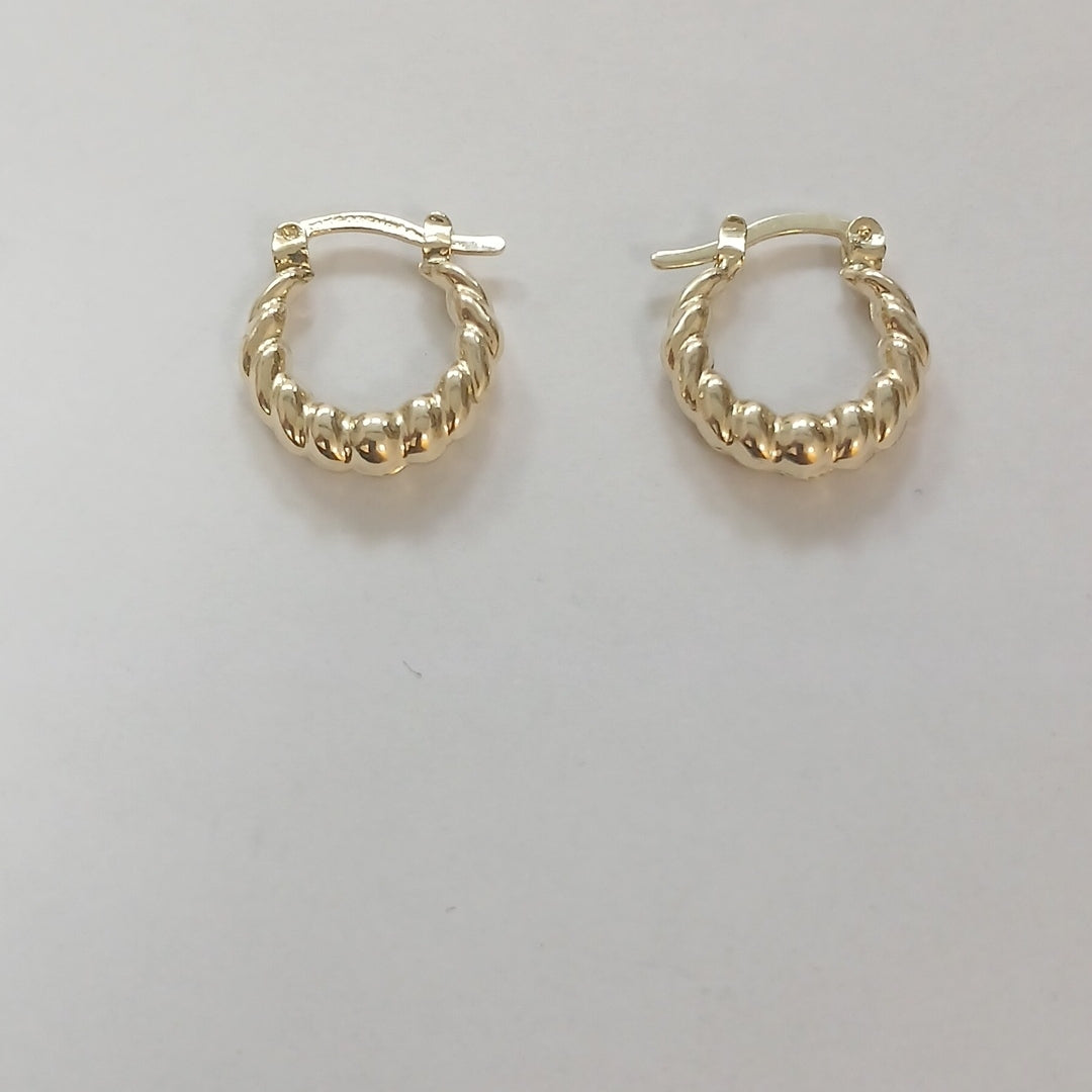ARETES ARRACADAS TZL HUECAS 14K 1.5 GR (NUEVO)