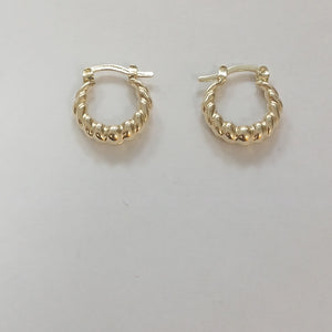 ARETES ARRACADAS TZL HUECAS 14K 1.5 GR (NUEVO)