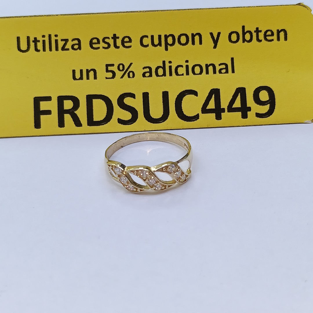 ANILLOS C CIRCONIAS 14K TALLA 7 1.4 GR (NUEVO)