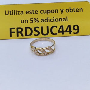 ANILLOS C CIRCONIAS 14K TALLA 7 1.4 GR (NUEVO)