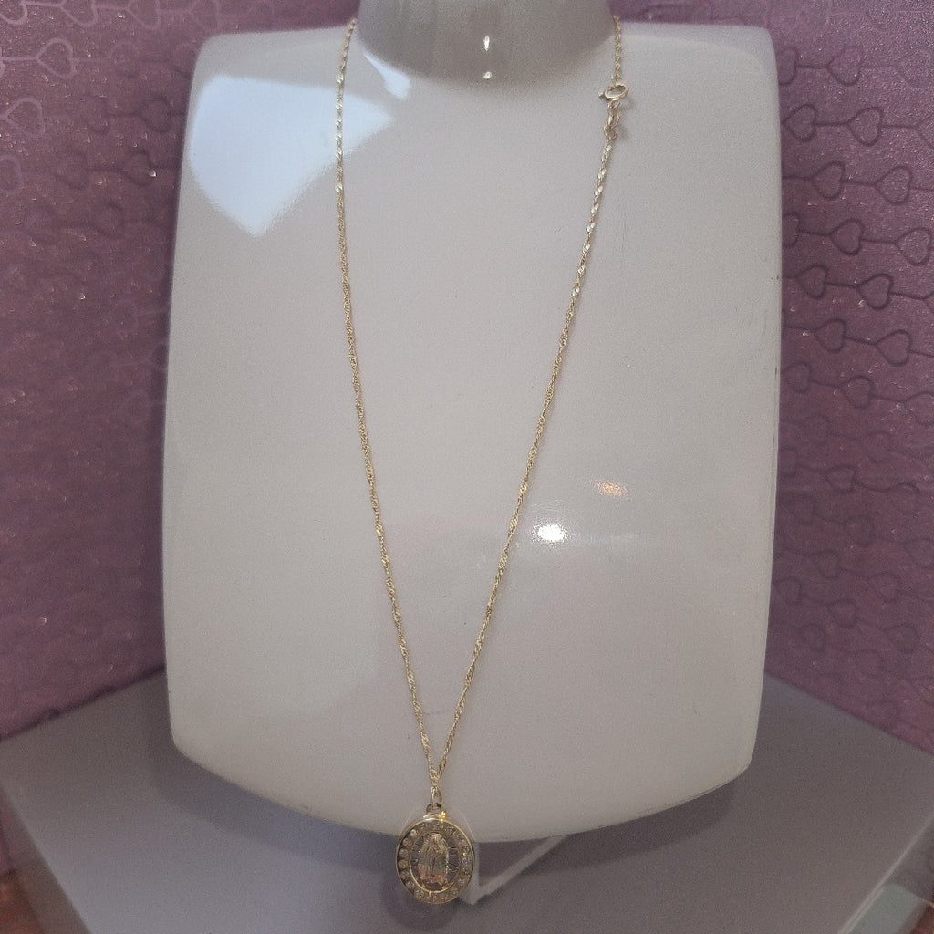 CADENA, MEDALLA RELIGIOSA ORO 10 K 2.1 GRMS (SEMINUEVO)
