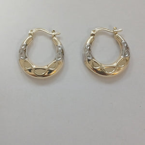 ARETES ARRACADAS COMBINADAS CON INFINITO 14K 2.3 GR (NUEVO)