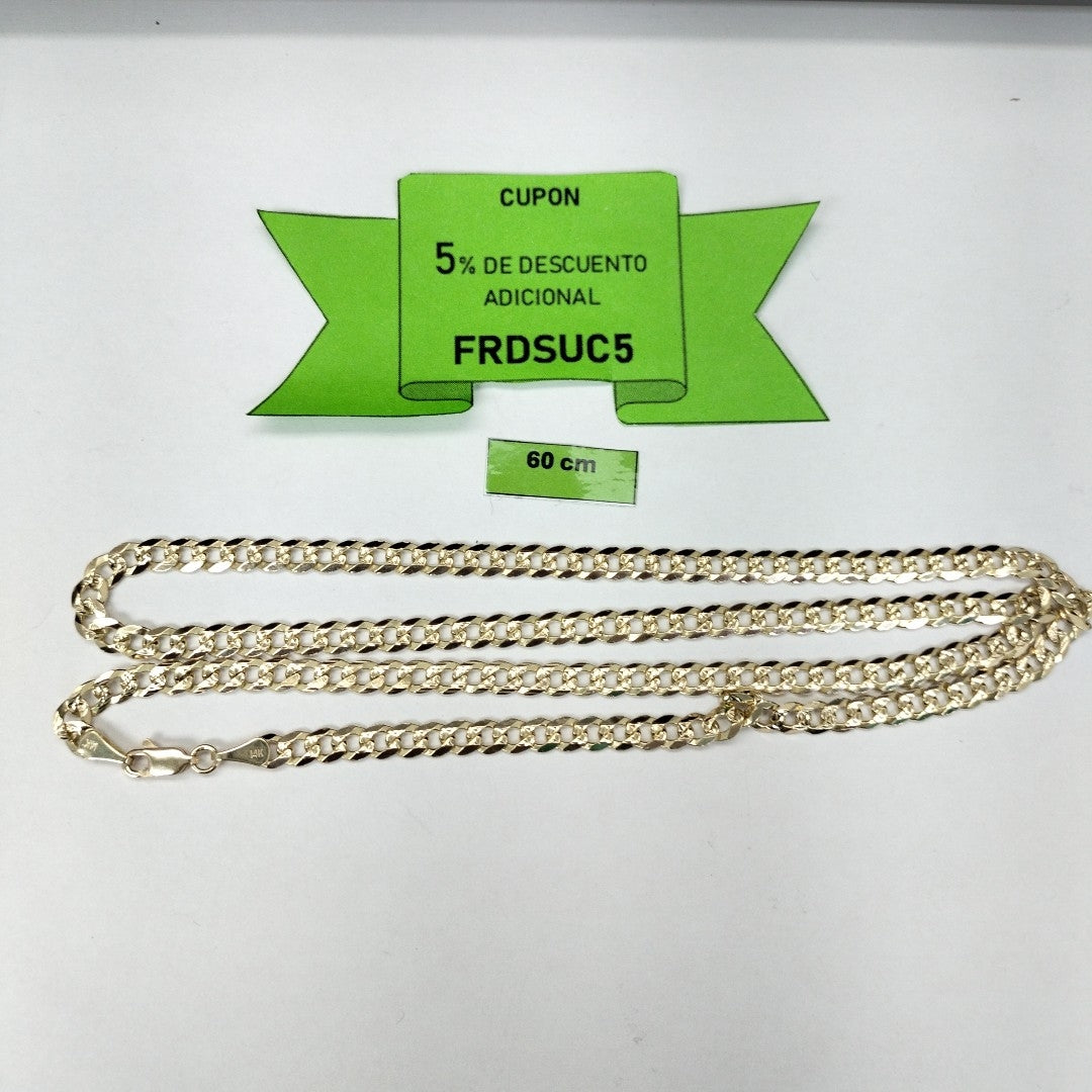 CADENA BARBADA 14K 60 CM 21.3 GR (NUEVO)