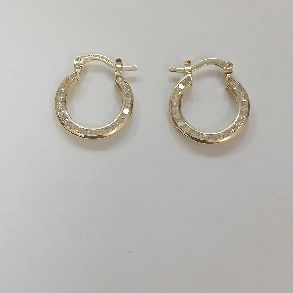 ARETES ARRACADAS CON CIRCONIAS 14K 2.3 GR (NUEVO)