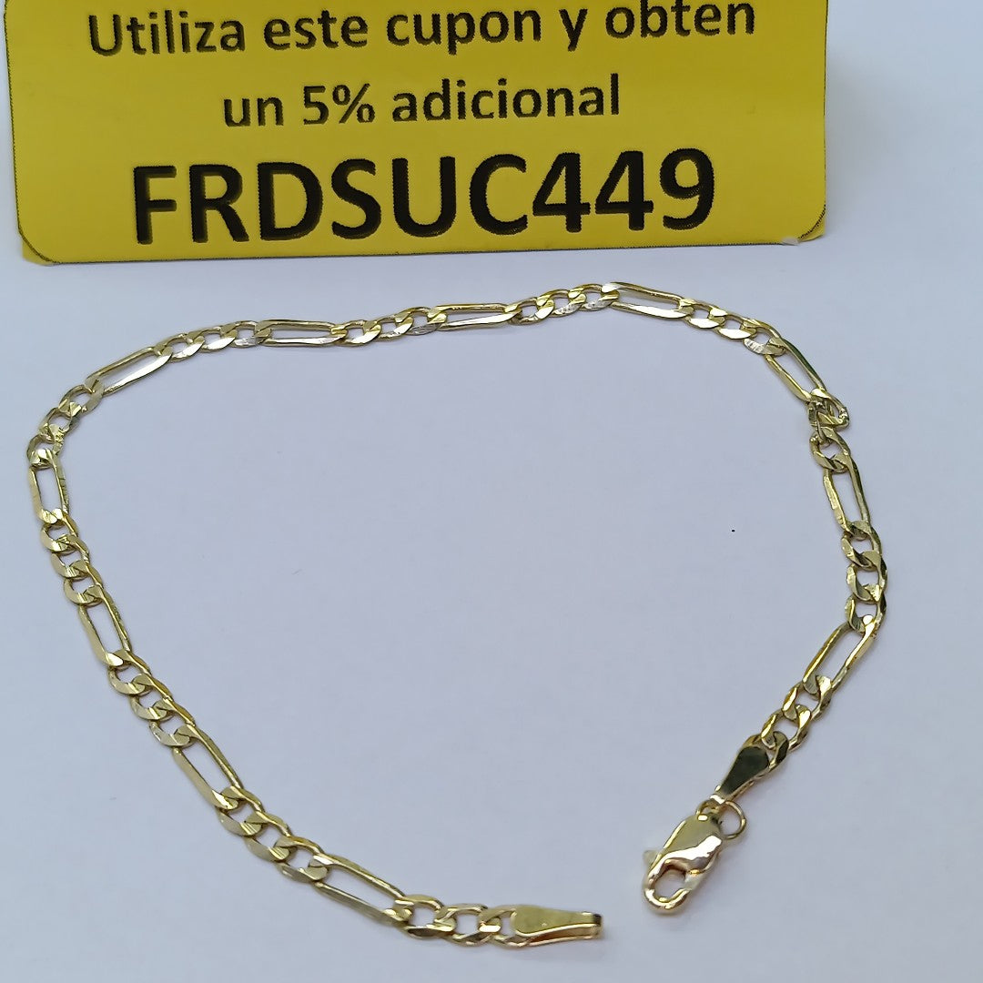 PULSERA TEJIDO 3X1 14K 21 CM 3 GR (NUEVO)