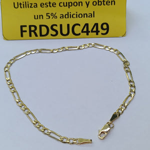 PULSERA TEJIDO 3X1 14K 21 CM 3 GR (NUEVO)