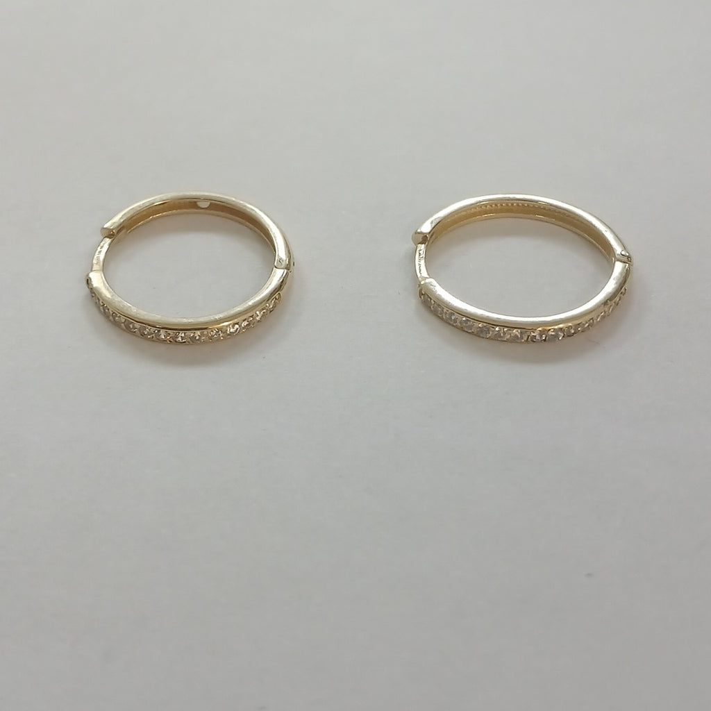 ARETES ARRACADAS C CIRCONIAS 14K 2 GR (NUEVO)