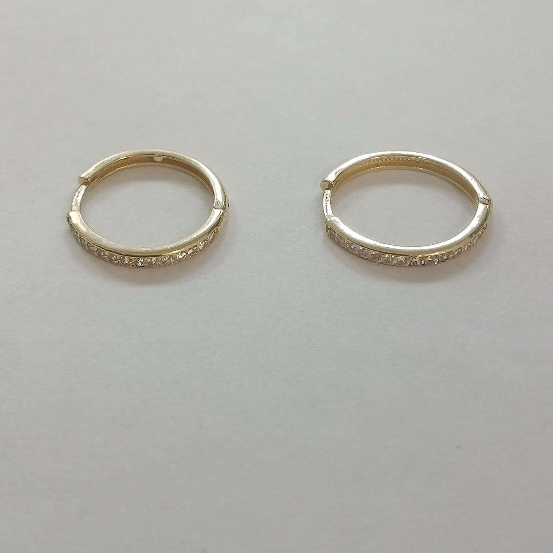 ARETES ARRACADAS C CIRCONIAS 14K 2 GR (NUEVO)
