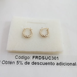 ARETES ARRACADAS TZL HUECAS 14K 1.5 GR (NUEVO)