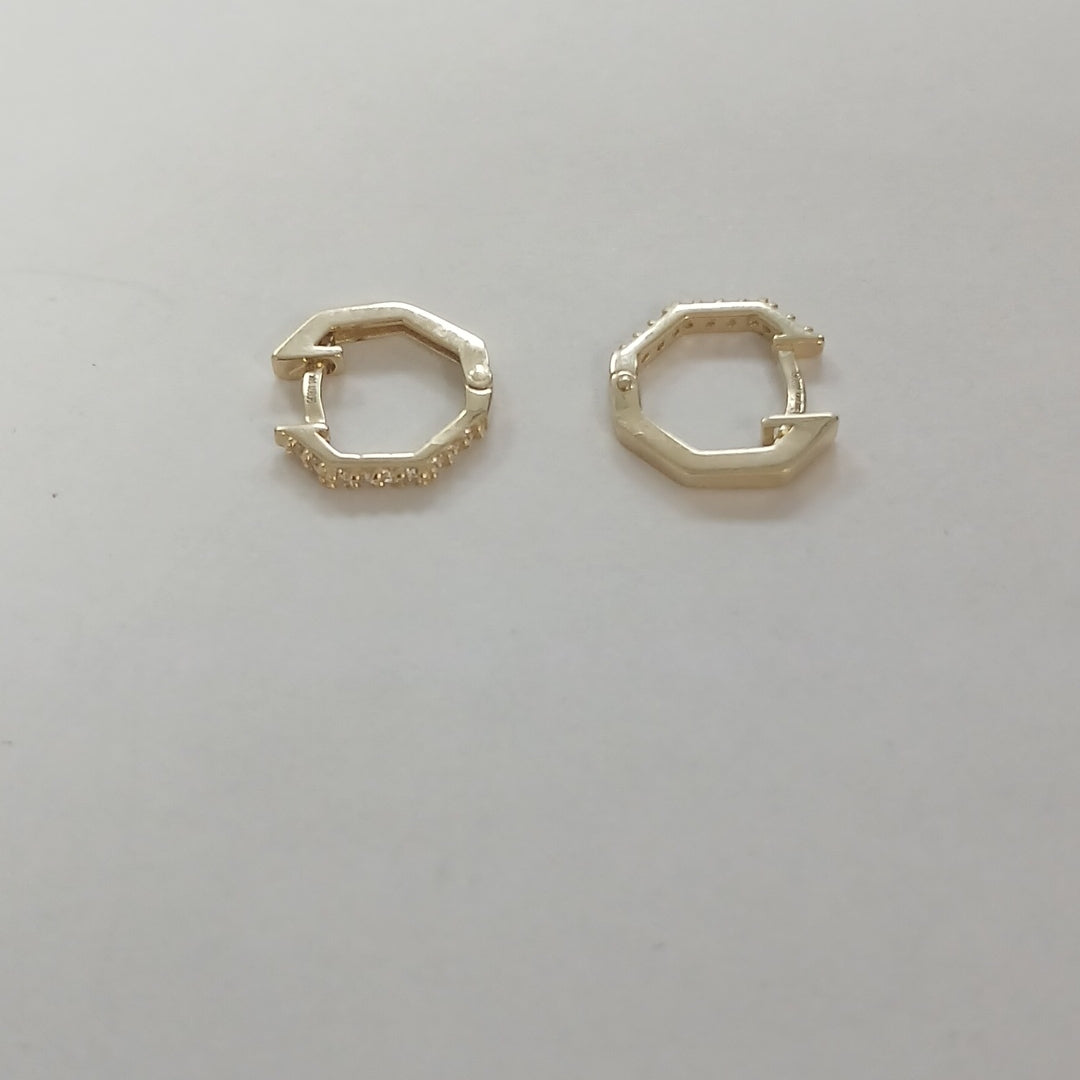 ARETES HUGIES C CIRCONIAS 14K 1.5 GR (NUEVO)