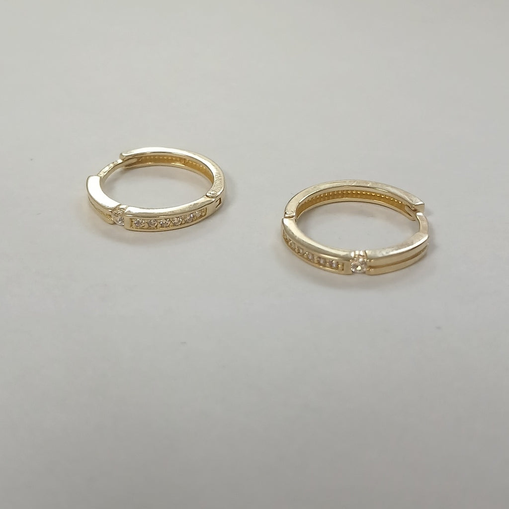 ARETES ARRACADAS C CIRCONIAS 14K 2.3 GR (NUEVO)