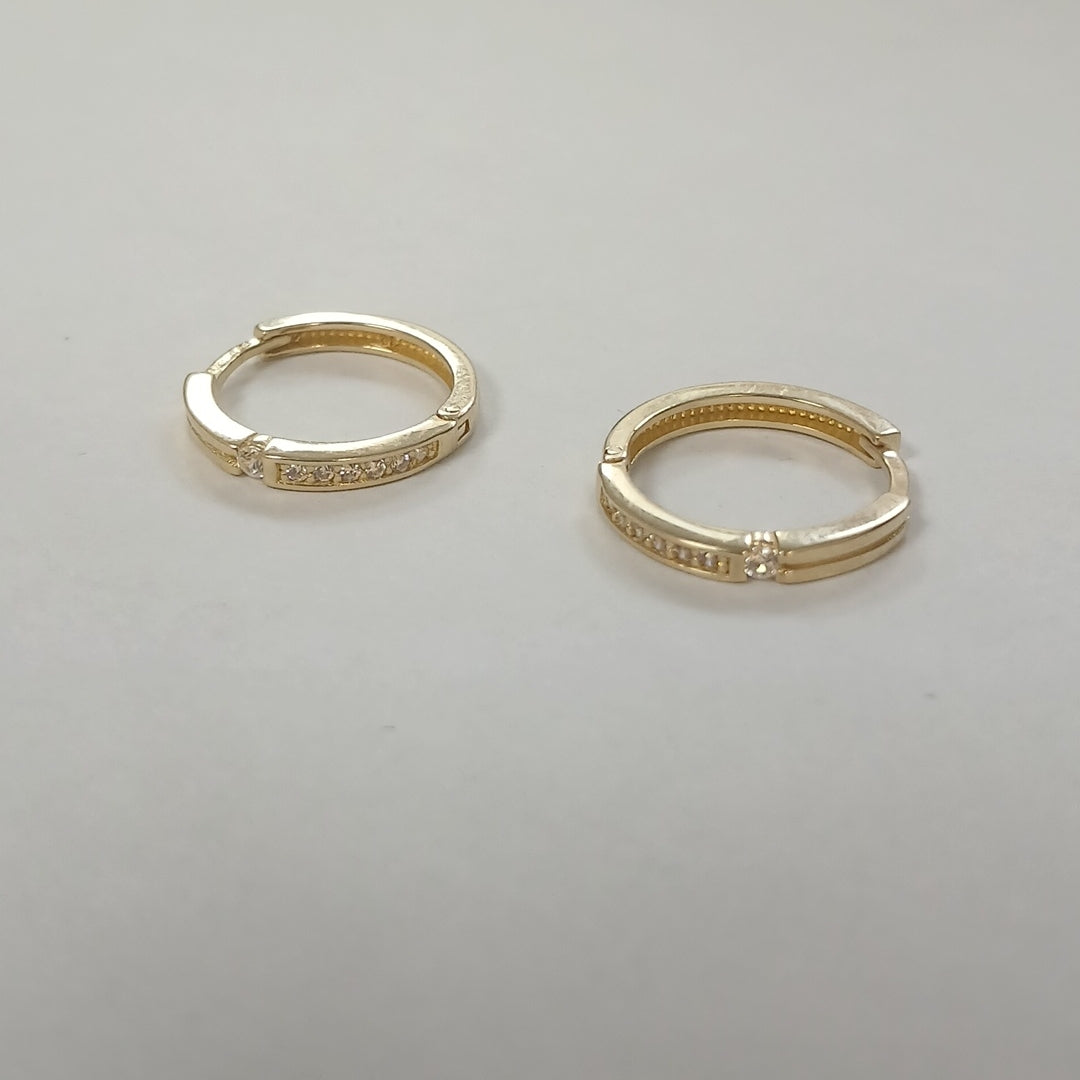 ARETES ARRACADAS C CIRCONIAS 14K 2.3 GR (NUEVO)