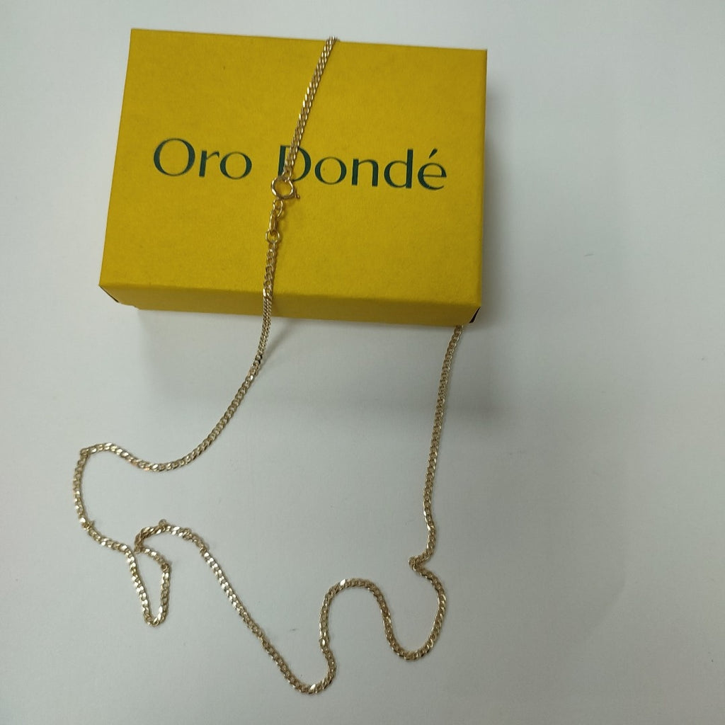 CADENAS TEJIDO BARBADA ORO 10K 55 CM 3.8 GR (NUEVO)