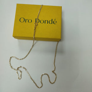 CADENAS TEJIDO BARBADA ORO 10K 55 CM 3.8 GR (NUEVO)