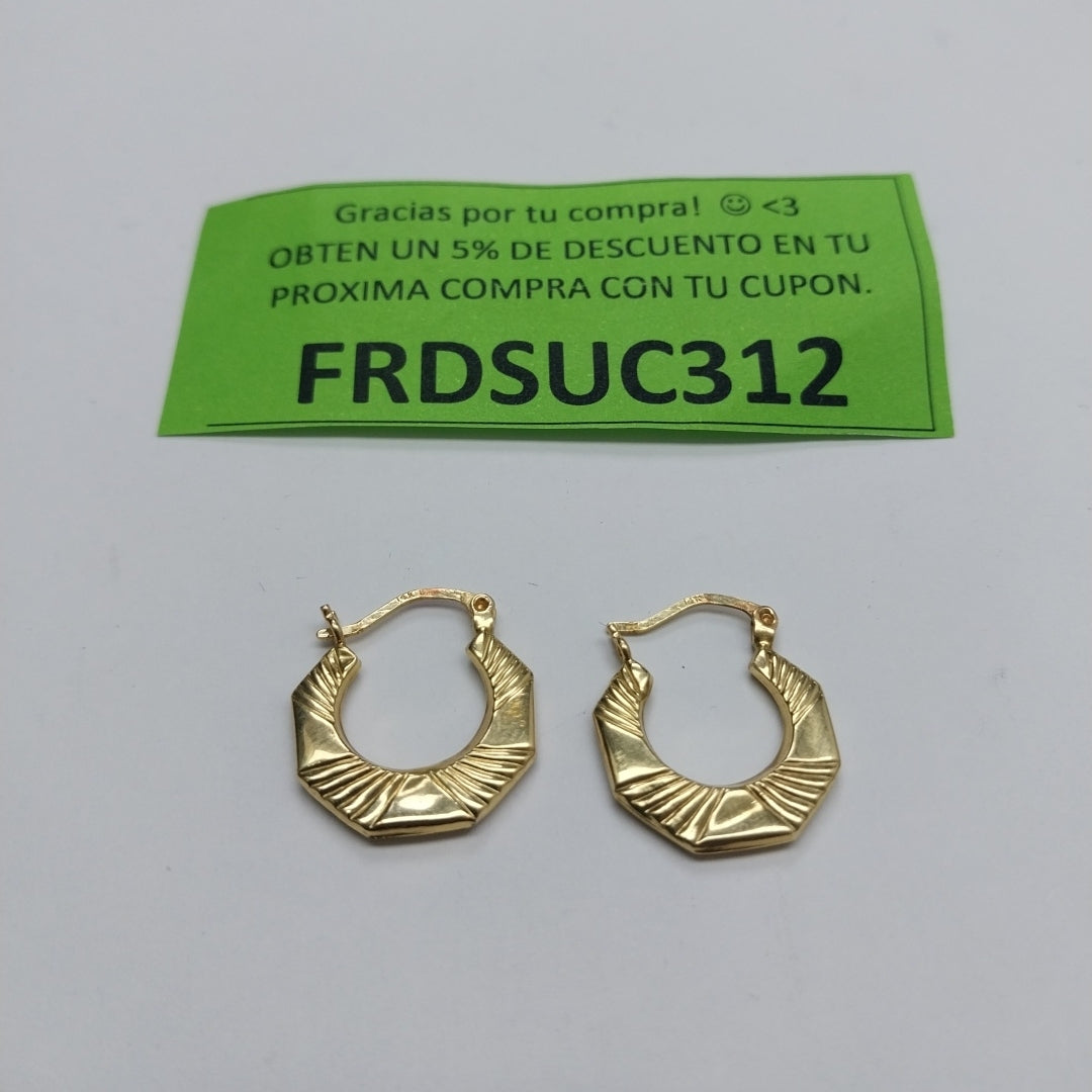 ARRACADAS PAR ORO 14 K 1.5 GRMS (SEMINUEVO)