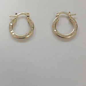 ARETES ARRACADAS CON CIRCONIAS 14K 2.4 GR (NUEVO)