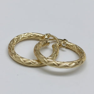 ARETES TEJIDO ARRACADA LABRADA 14K 2.6 GR (NUEVO)