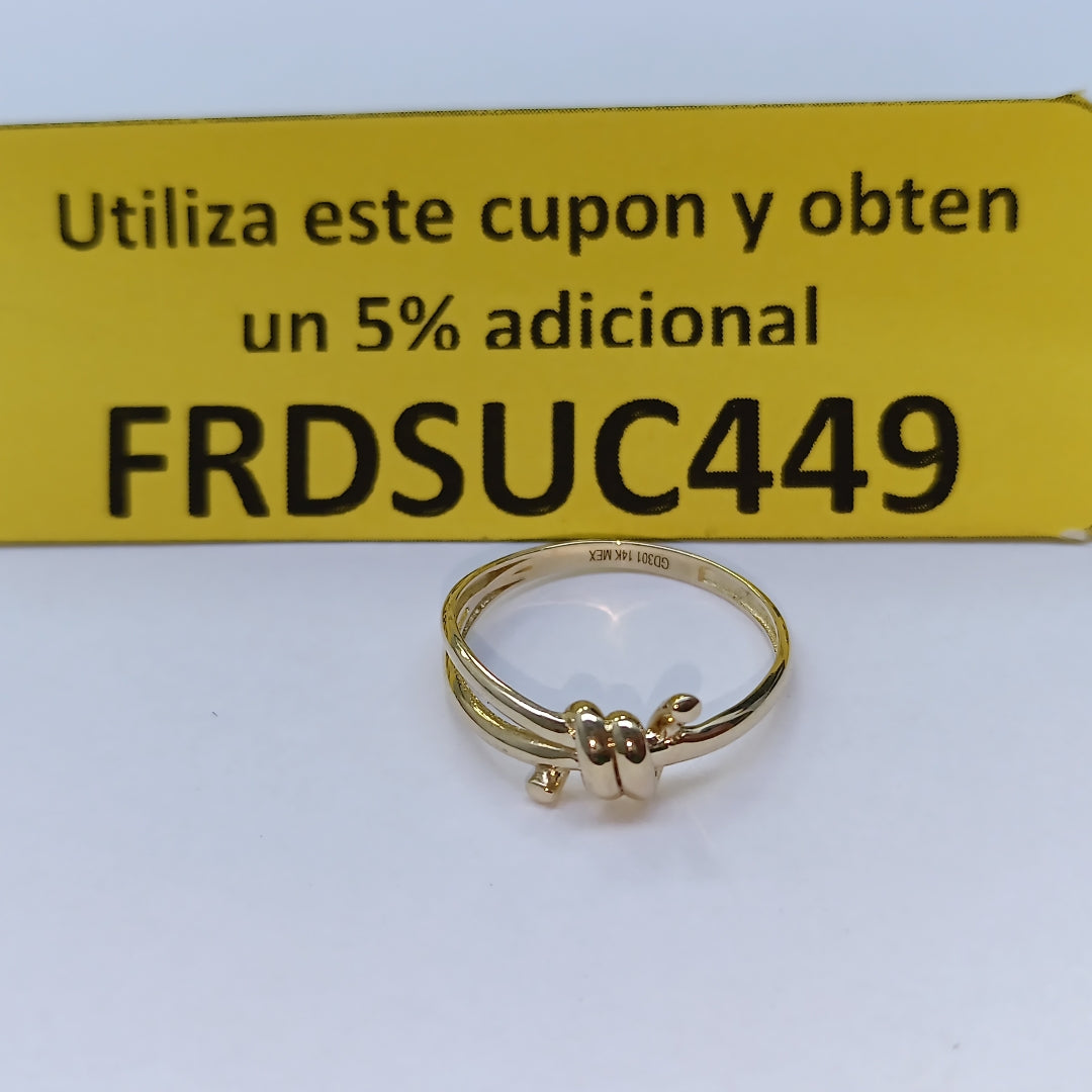 ANILLO ANILLITO C NUDO 14K 8 TALLA 2 GR (NUEVO)