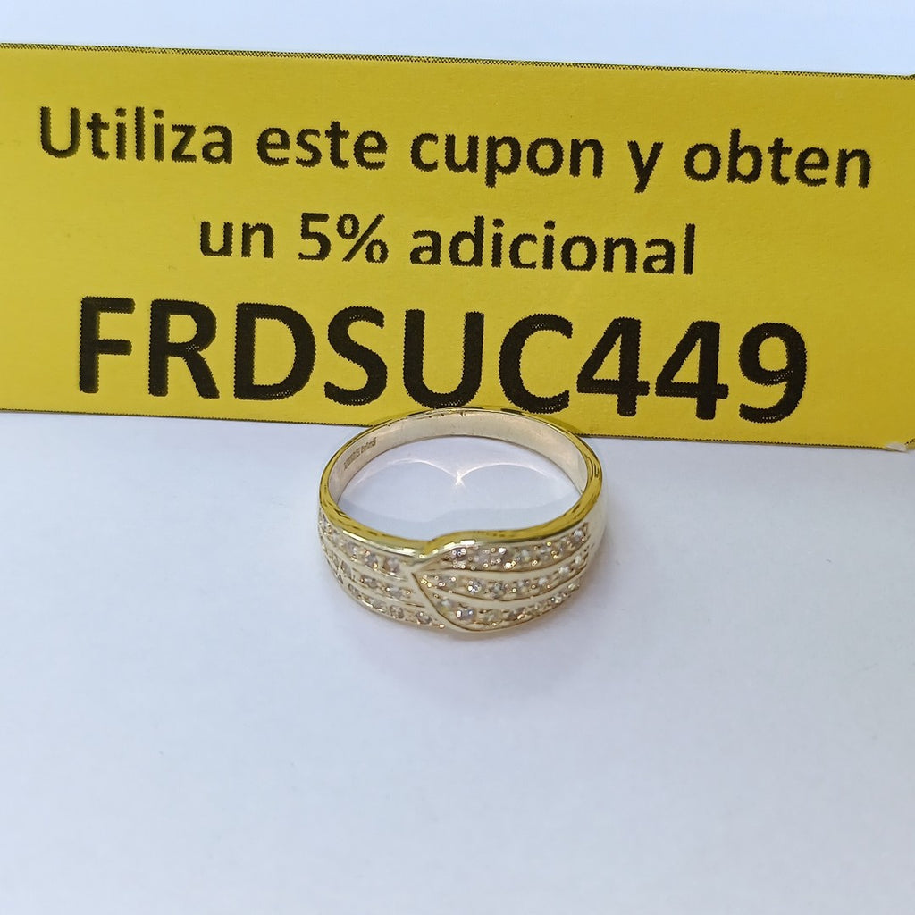 ANILLOS C CIRCONIAS 14K TALLA 8 3.1 GR (NUEVO)