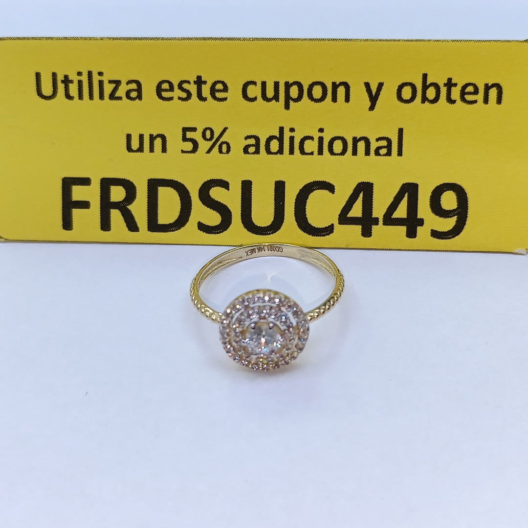 ANILLO ANILLITO C CIRCONIAS 14K 7 TALLA 1.9 GR (NUEVO)