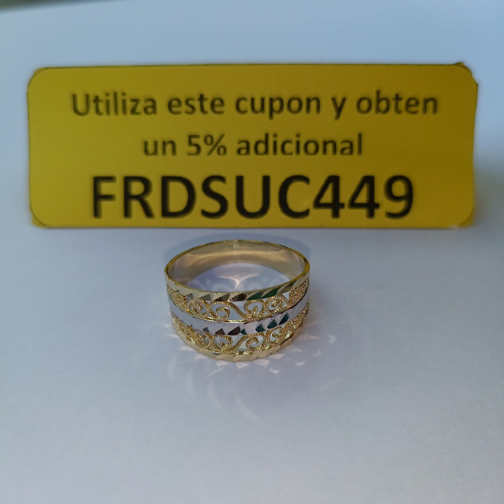 ANILLOS TIPO FILIGRANA 14K TALLA 8.5 2.8 GR (NUEVO)