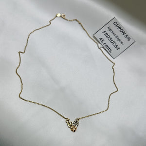 CADENA TEJIDO GARGANTILLA ESPECIAL C FLORES 14K 45 CM 2.9 GR (NUEVO)