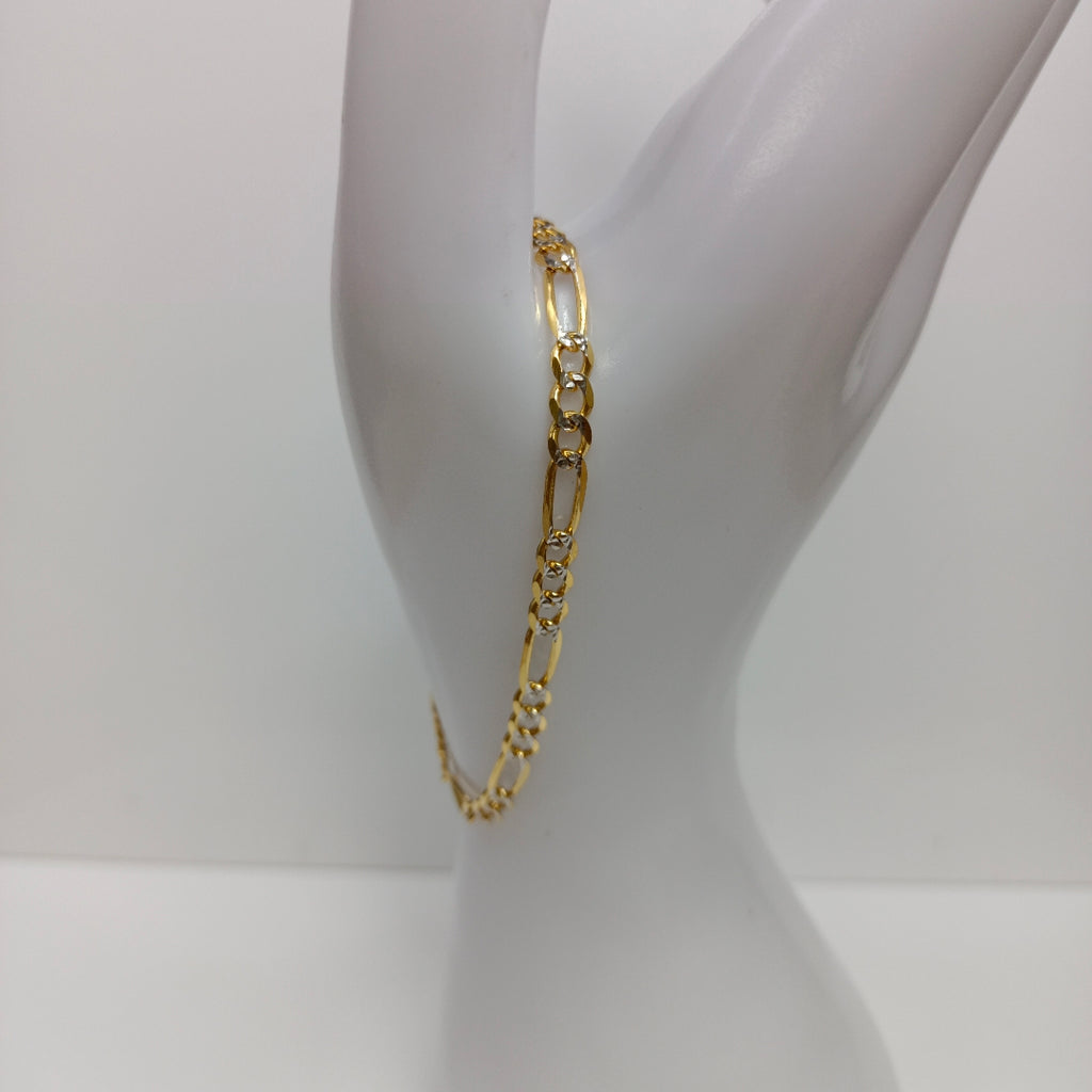 PULSERA 3X1 DIAMANTADA 14K 18 CM 4.5 GR (NUEVO)