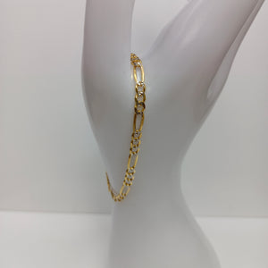 PULSERA 3X1 DIAMANTADA 14K 18 CM 4.5 GR (NUEVO)