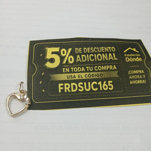DIJE CORAZON CON CIRCONIAS 14K 1.4 GR (NUEVO)