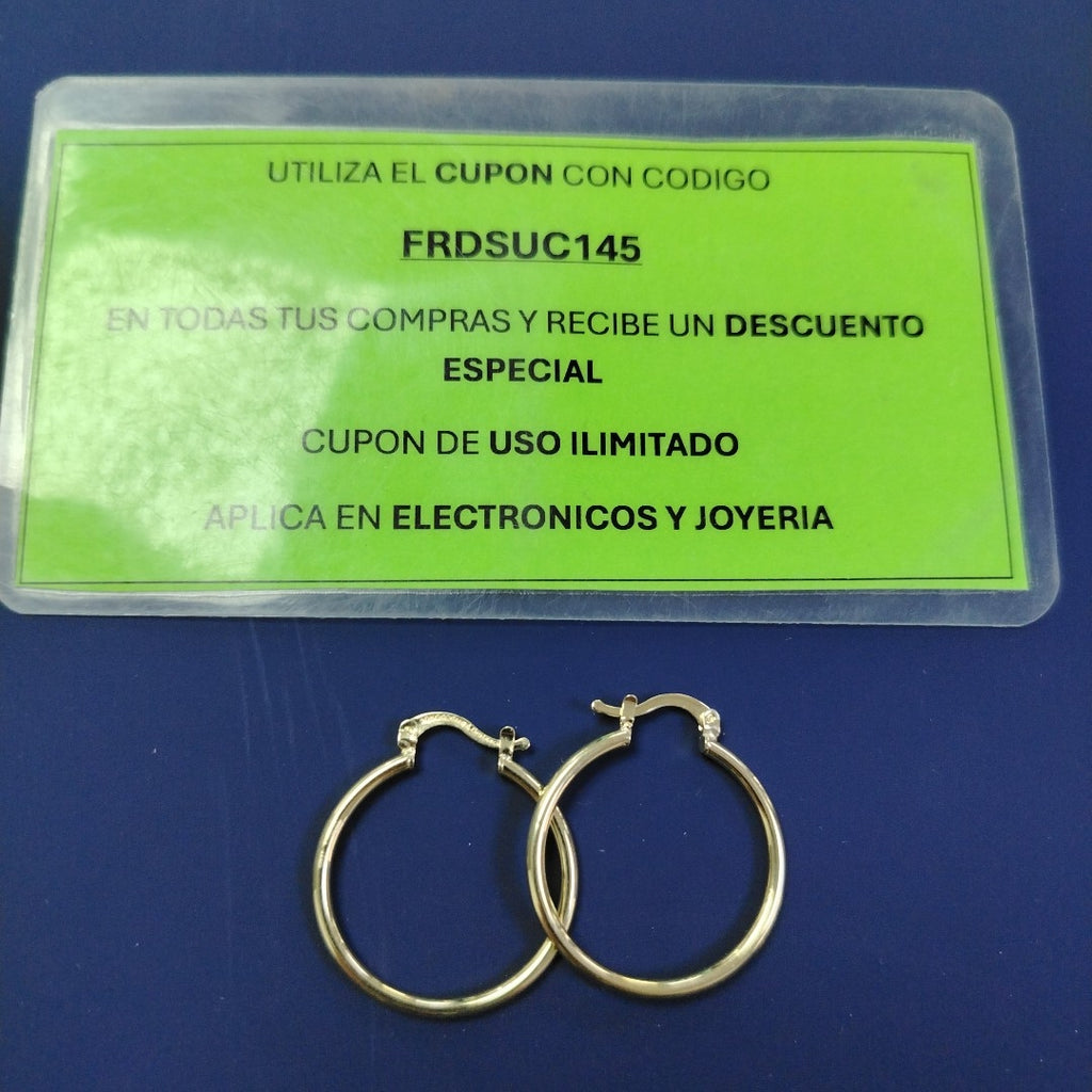 ARETES TEJIDO ARRACADAS LISAS 14K 1.5 GR (NUEVO)