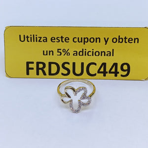 ANILLOS FIG FLOR CON CIRCONIAS 14K TALLA 7 1.5 GR (NUEVO)