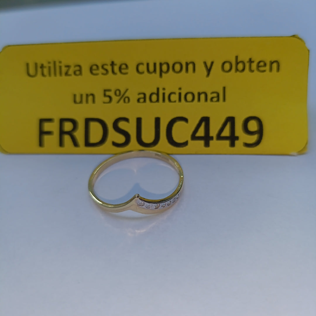 ANILLOS CON CIRCONIAS 14K TALLA 9 1.1 GR (NUEVO)
