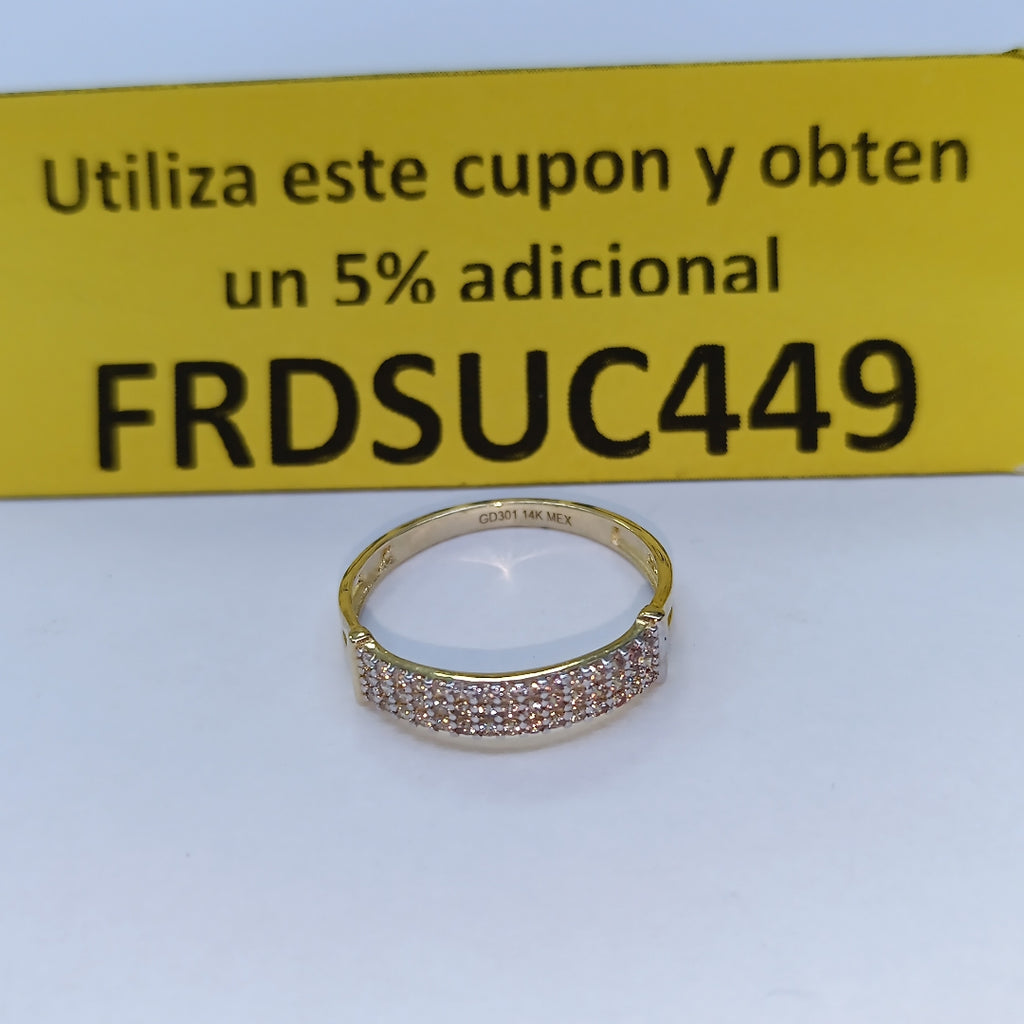 ANILLO ANILLITO C CIRCONIAS 14K 8 TALLA 1.6 GR (NUEVO)