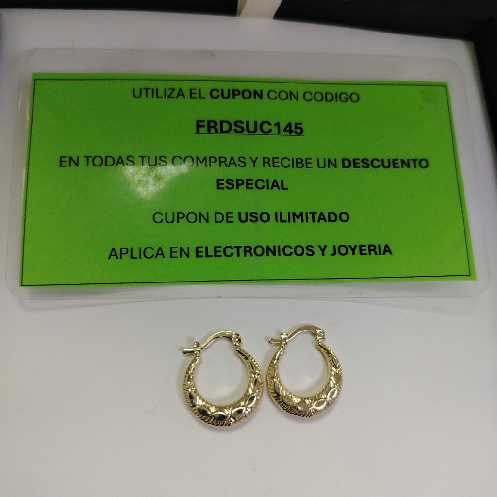 ARETES ARRACADAS HUECAS 14K 1.8 GR (NUEVO)