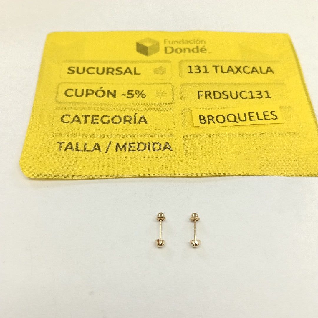BROQUELES BROQUEL FIG HONGO 14K 0.17 GR (NUEVO)