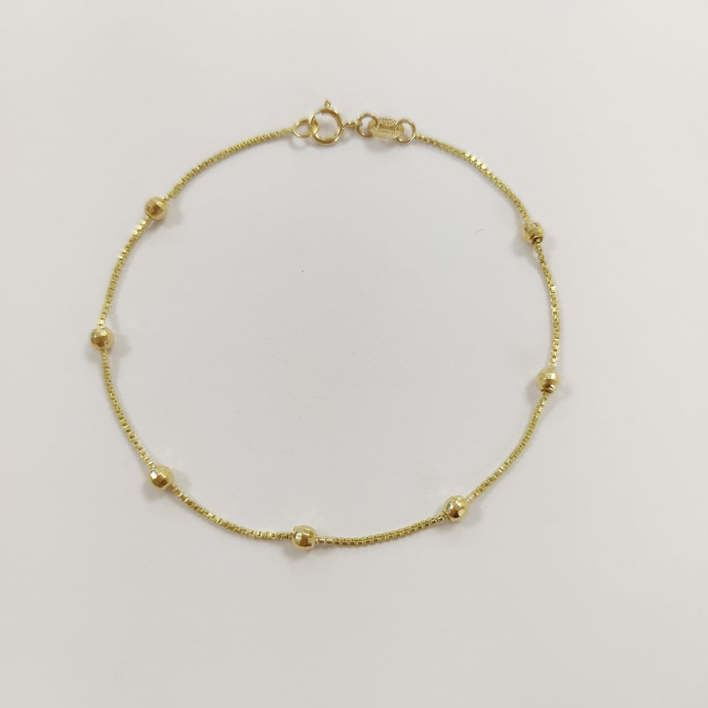 PULSERA ESPECIAL CON BOLITAS 14K 18 CM 1.4 GR (NUEVO)