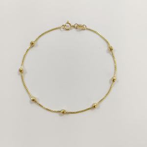 PULSERA ESPECIAL CON BOLITAS 14K 18 CM 1.4 GR (NUEVO)