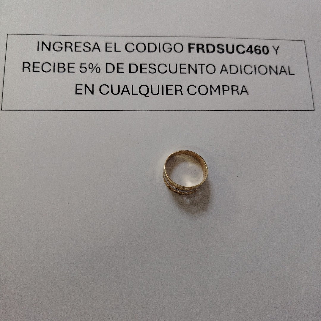 ANILLOS TIPO FILIGRANA COMBINADO 14K TALLA 8 2.7 GR (NUEVO)