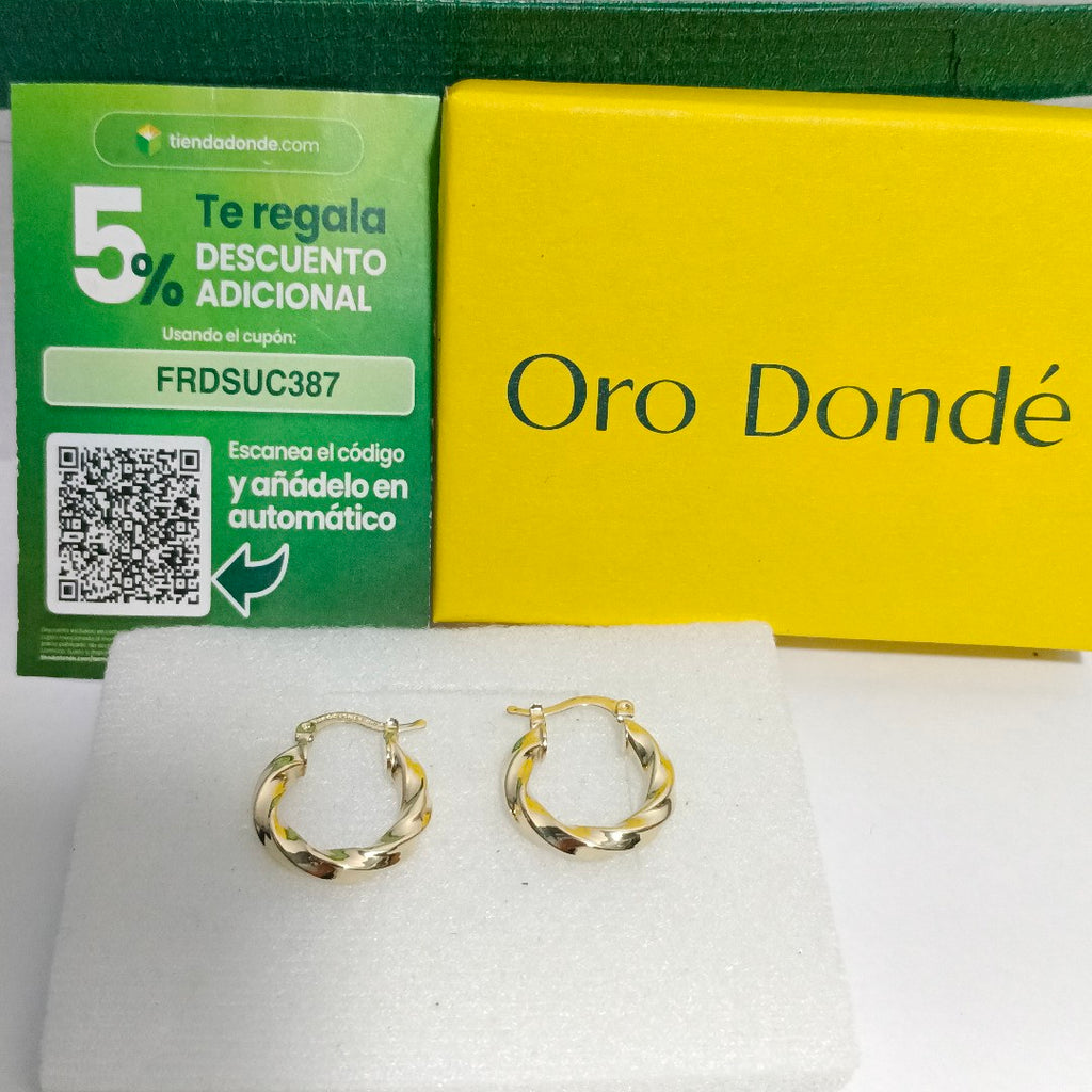 ARETES ARRACADA TORZAL 14K 1.8 GR (NUEVO)