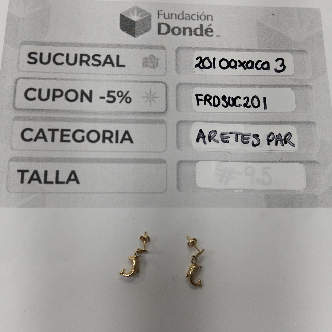 ARETES PAR ORO 14 K 1.9 GRMS (SEMINUEVO)