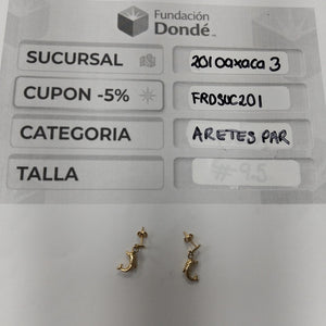 ARETES PAR ORO 14 K 1.9 GRMS (SEMINUEVO)