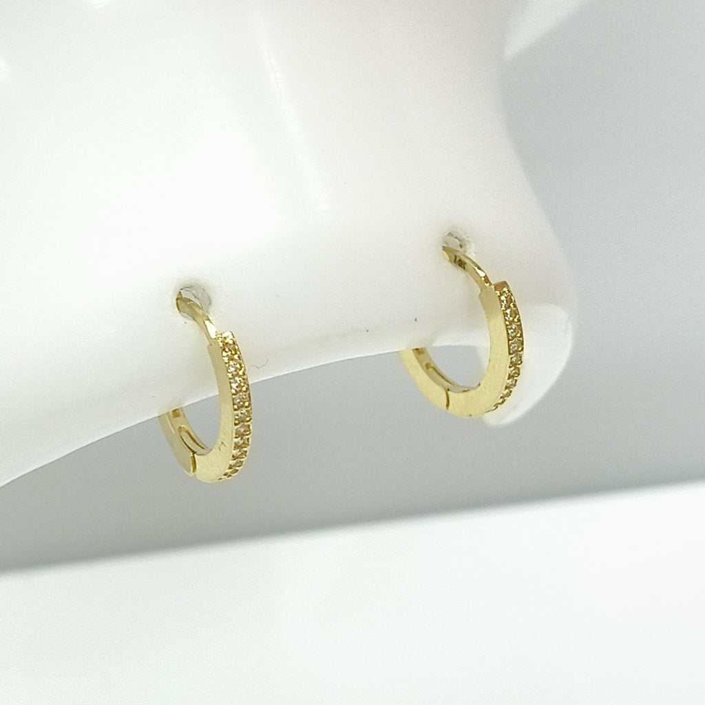 ARETES ARRACADAS CON CIRCONIAS 14K 1.2 GR (NUEVO)