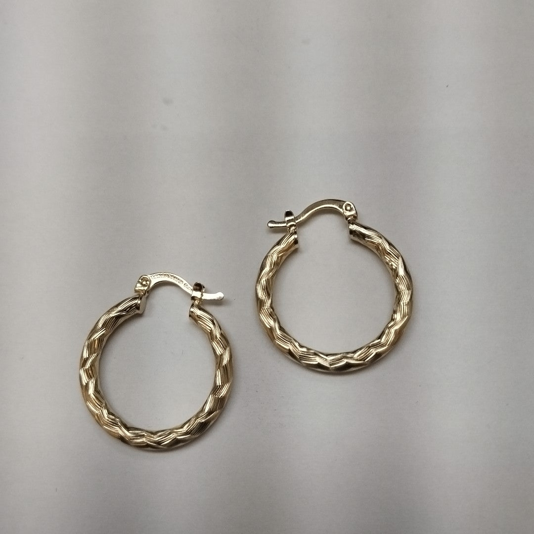 ARETES TEJIDO ARRACADA LABRADA 14K 2.7 GR (NUEVO)