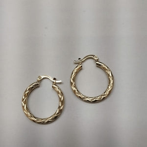 ARETES TEJIDO ARRACADA LABRADA 14K 2.7 GR (NUEVO)