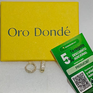ARETES HUGGIE CON CIRCONIAS 14K 2 GR (NUEVO)