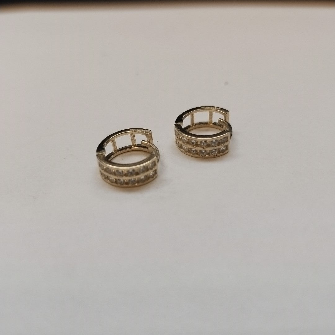 ARETES HUGGIES C CIRCONIAS 14K 1.7 GR (NUEVO)